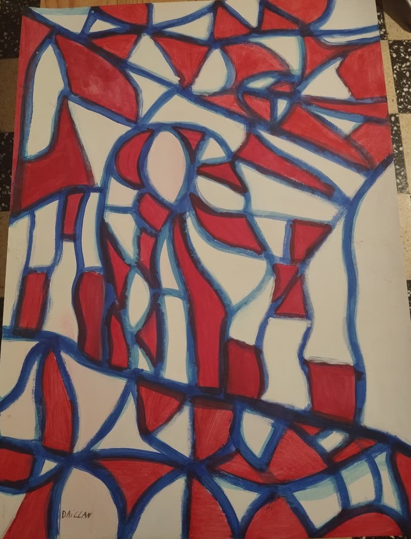 Mosaïque rouge-bleu