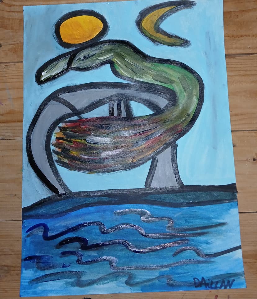 Moon, Sun ,Bridge and Duck